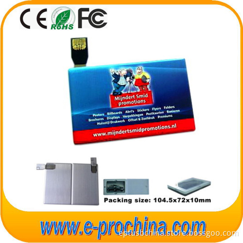 Custom Business Name Card Shaped USB Flash Drive, Thin Slim Metal Credit Card Pen Drive, Promotional Card USB Memory Stick